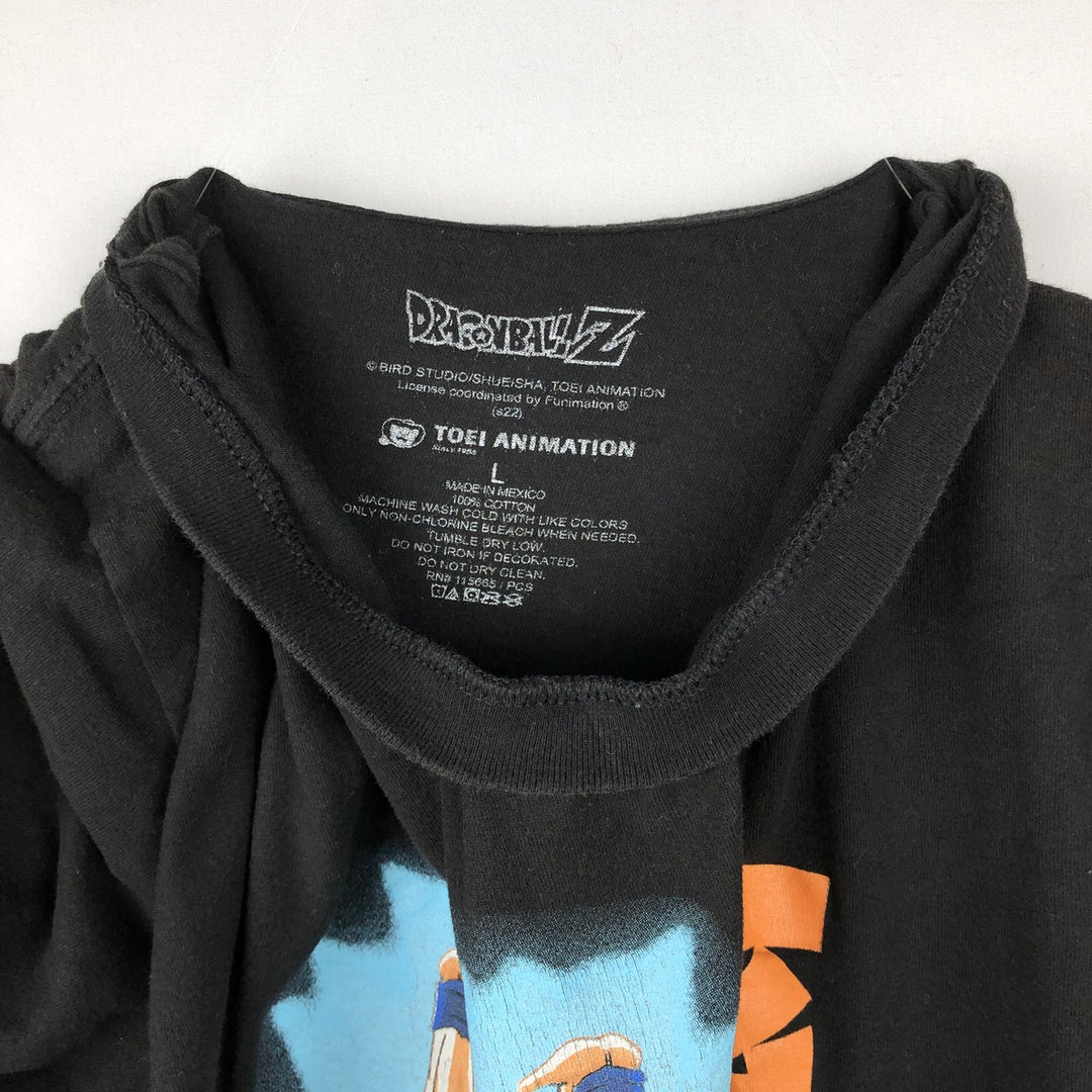 DRAGONBALL Son Goku Anime Character Print T-Shirt (Men's Size L) cotton black type Vintage Second Hand