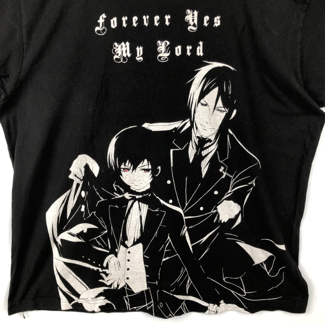 Black Butler anime character print T-shirt, men's size XL. cotton black type Vintage Second Hand
