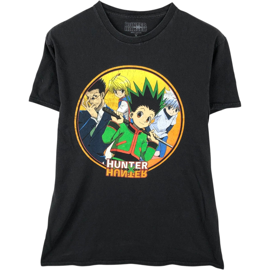 HUNTERxHUNTER Anime Character Print T-Shirt, Men's Size M cotton black type Vintage Second Hand