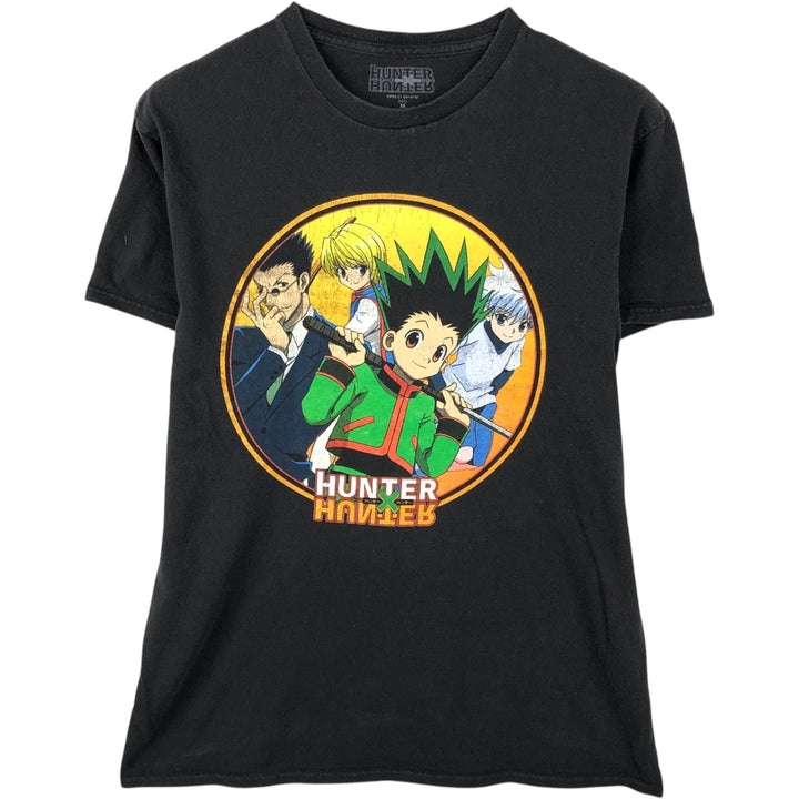 HUNTERxHUNTER Anime Character Print T-Shirt, Men's Size M cotton black type Vintage Second Hand