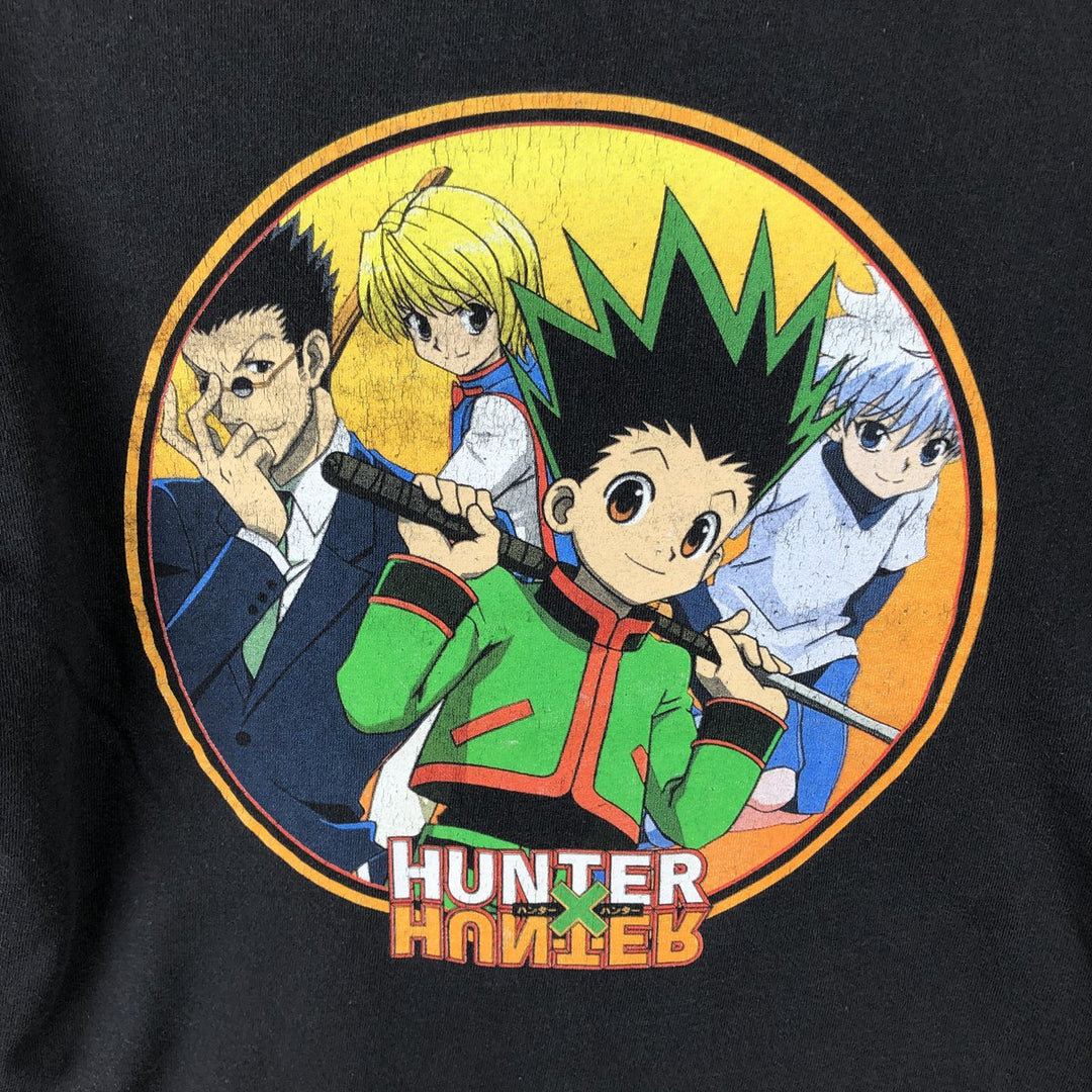 HUNTERxHUNTER Anime Character Print T-Shirt, Men's Size M cotton black type Vintage Second Hand