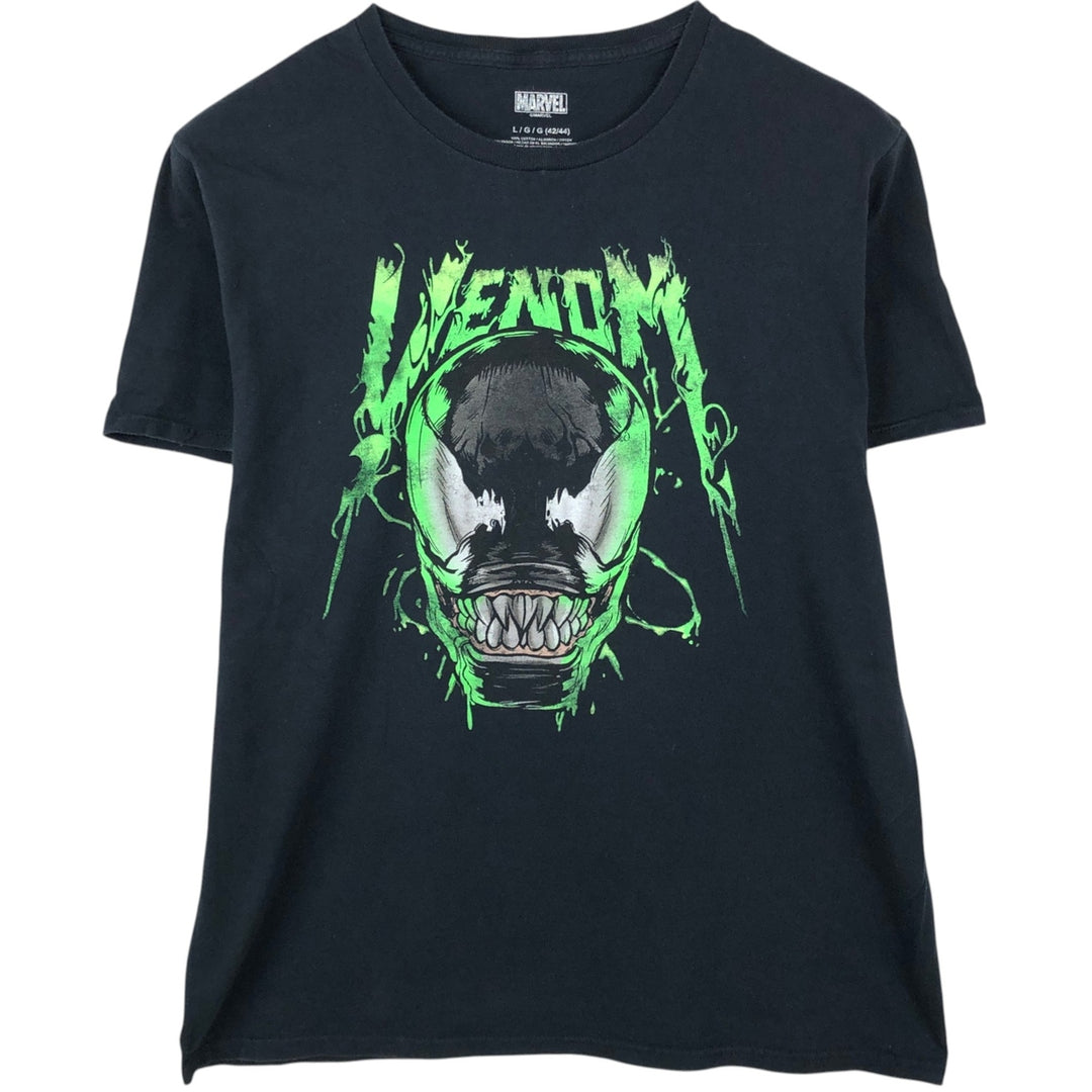 Marvel Spider-Man Venom Character Print T-Shirt, Men's Size L (approx.) cotton black type Vintage Second Hand