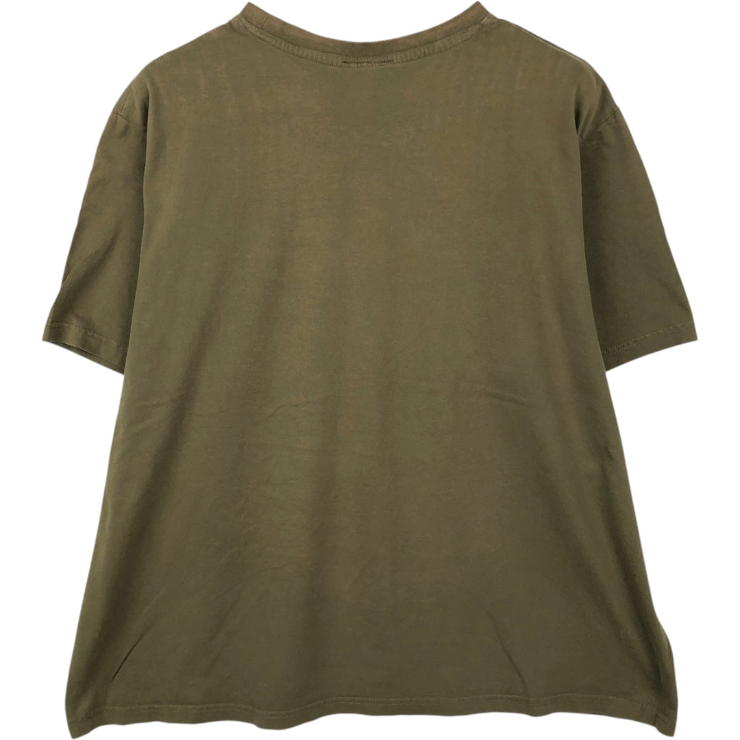 Popeye character print T-shirt, men's size XL (equivalent) cotton Khaki type Vintage Second Hand