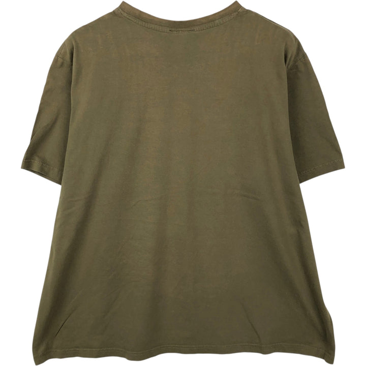 Popeye character print T-shirt, men's size XL (equivalent) cotton Khaki type Vintage Second Hand