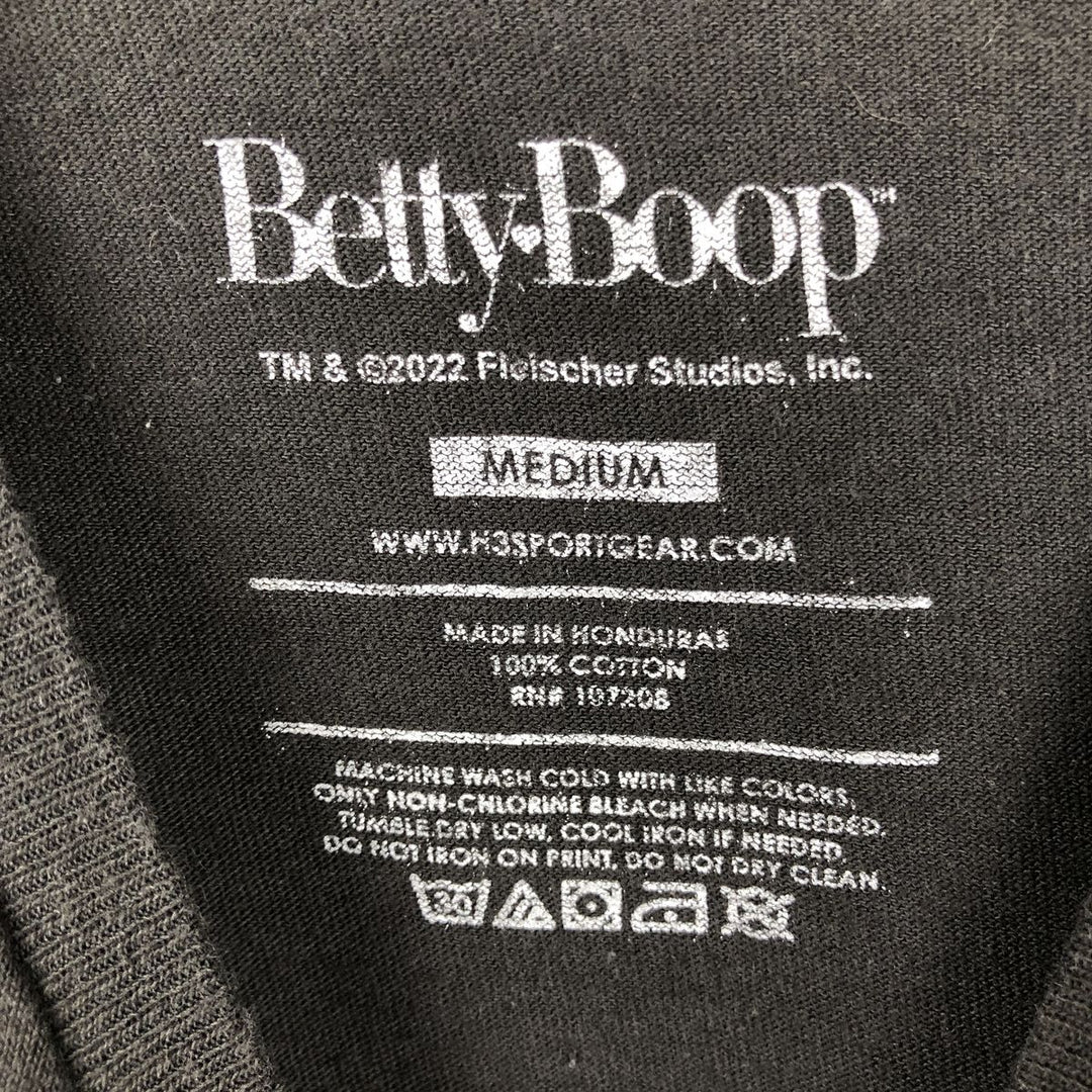 BETTY BOOP Betty Boop character print T-shirt, men's size M cotton black type Vintage Second Hand