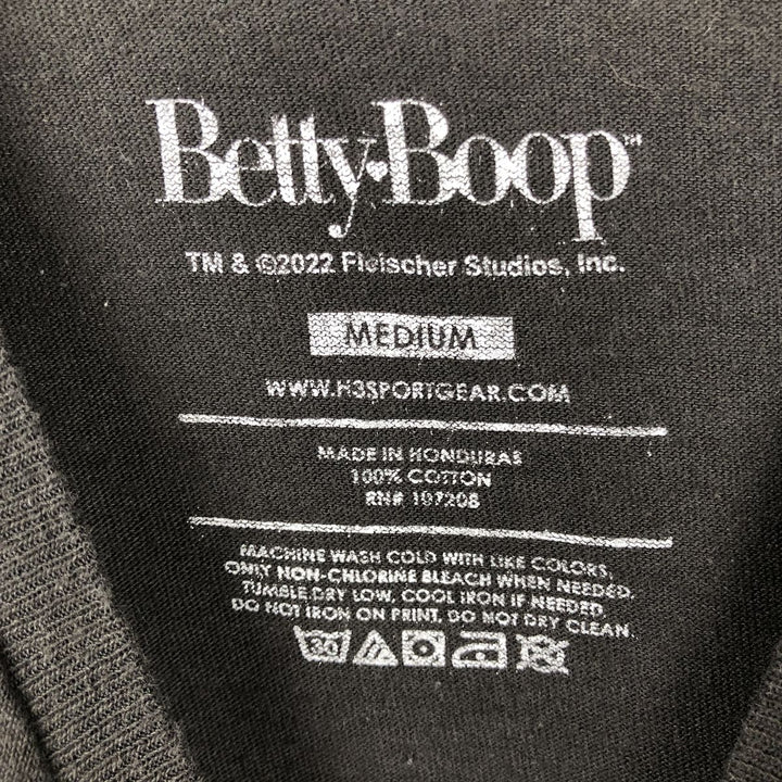 BETTY BOOP Betty Boop character print T-shirt, men's size M cotton black type Vintage Second Hand