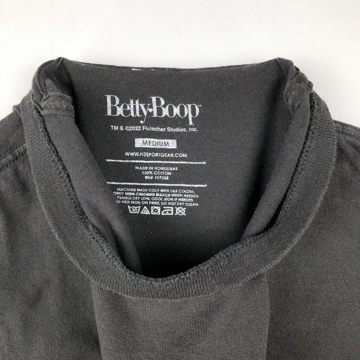 BETTY BOOP Betty Boop character print T-shirt, men's size M cotton black type Vintage Second Hand