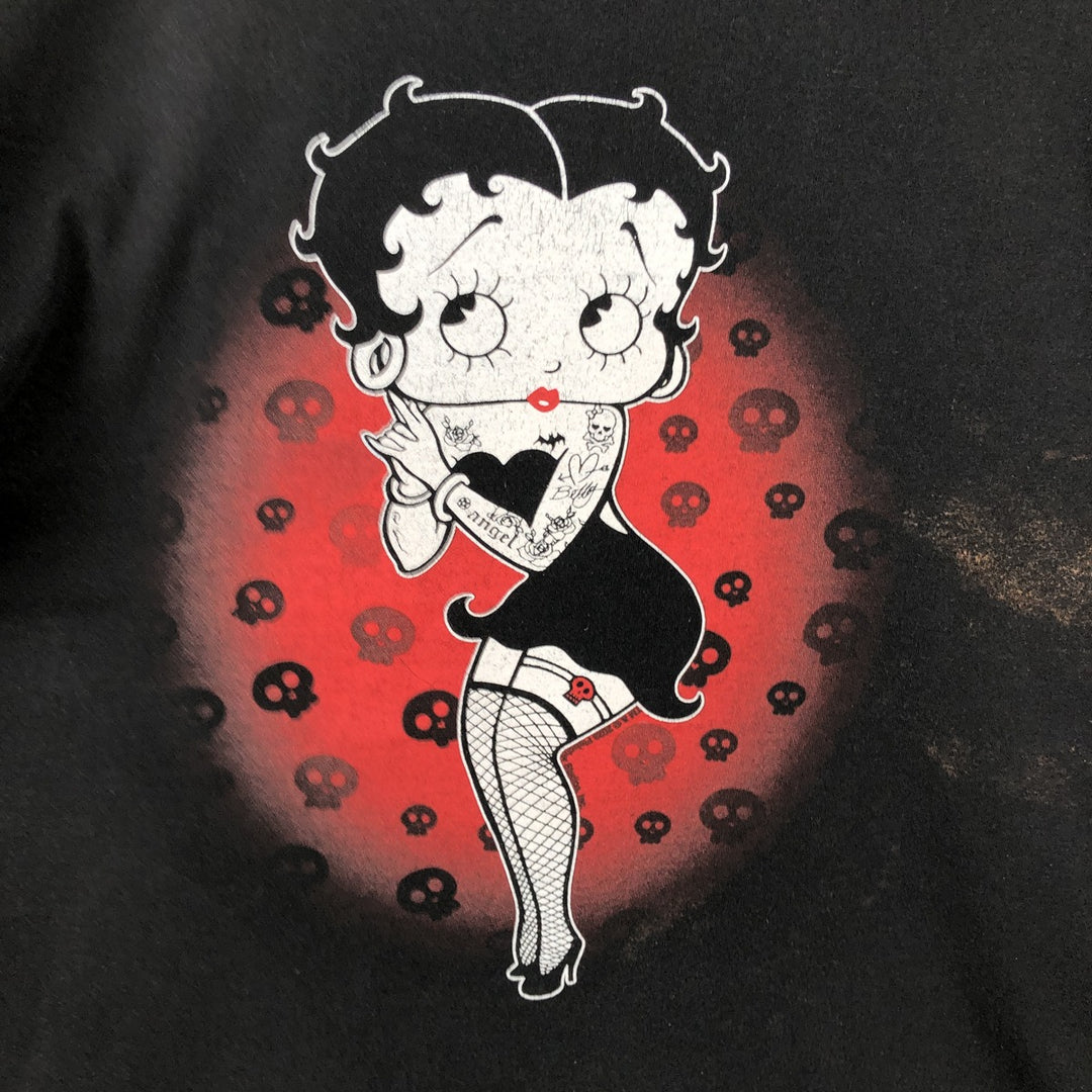 Brisco Brands BETTY BOOP Character Print T-Shirt (Men's XL equivalent) cotton black type Vintage Second Hand