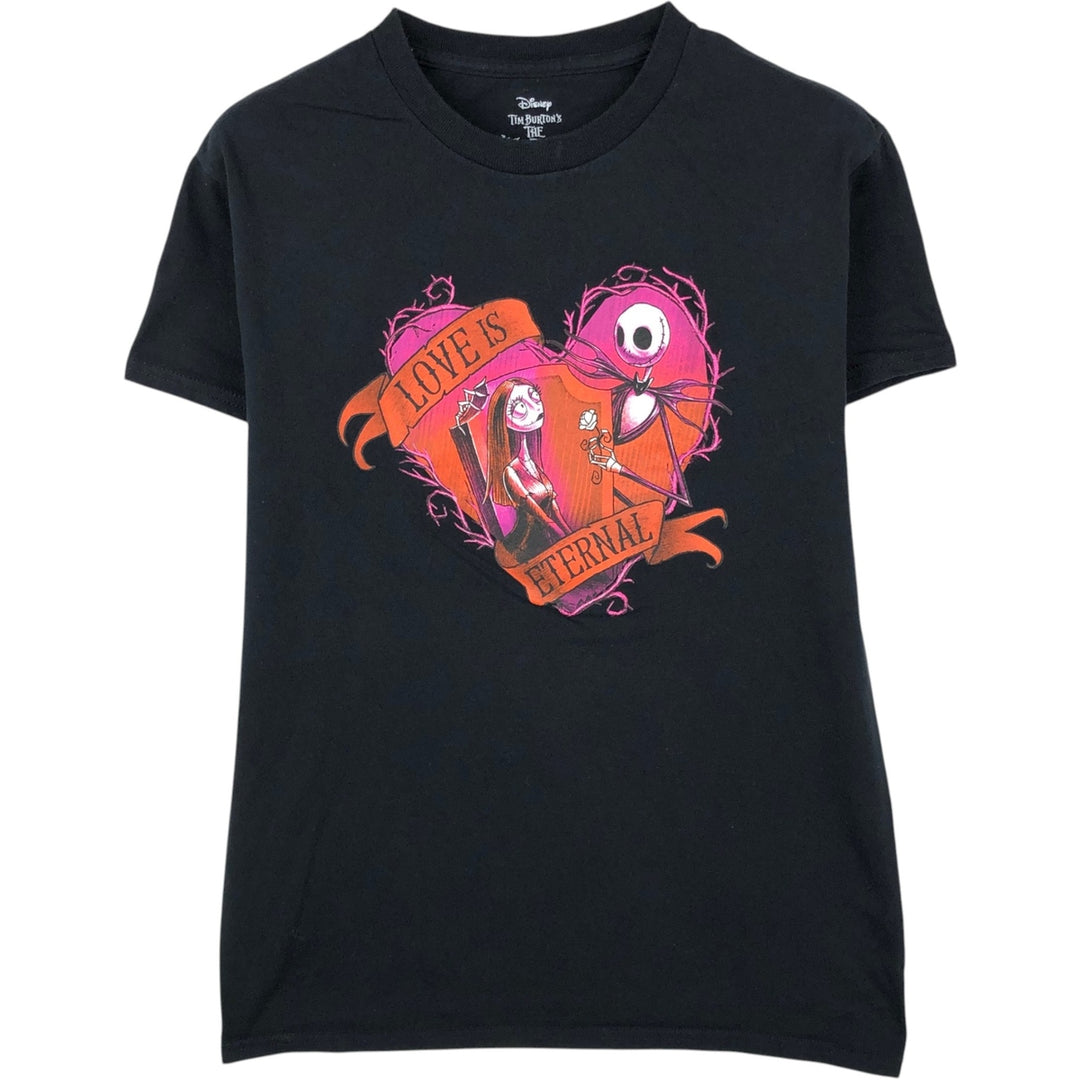 THE NIGHTMARE BEFORE CHRISTMAS Character Print T-Shirt (Men's Size M) cotton black type Vintage Second Hand