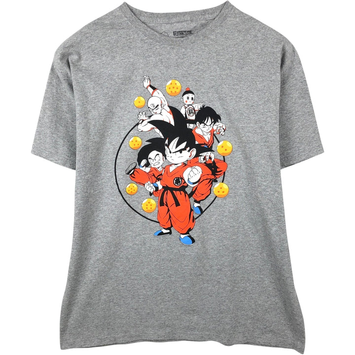 DRAGONBALL Anime Character Print T-Shirt (Men's XL equivalent) cotton gray type Vintage Second Hand