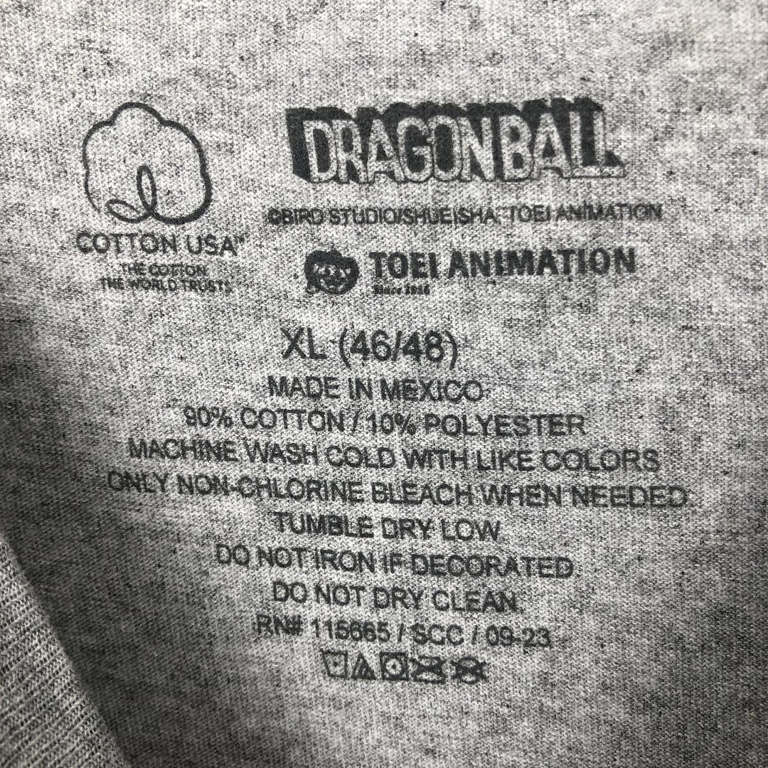 DRAGONBALL Anime Character Print T-Shirt (Men's XL equivalent) cotton gray type Vintage Second Hand