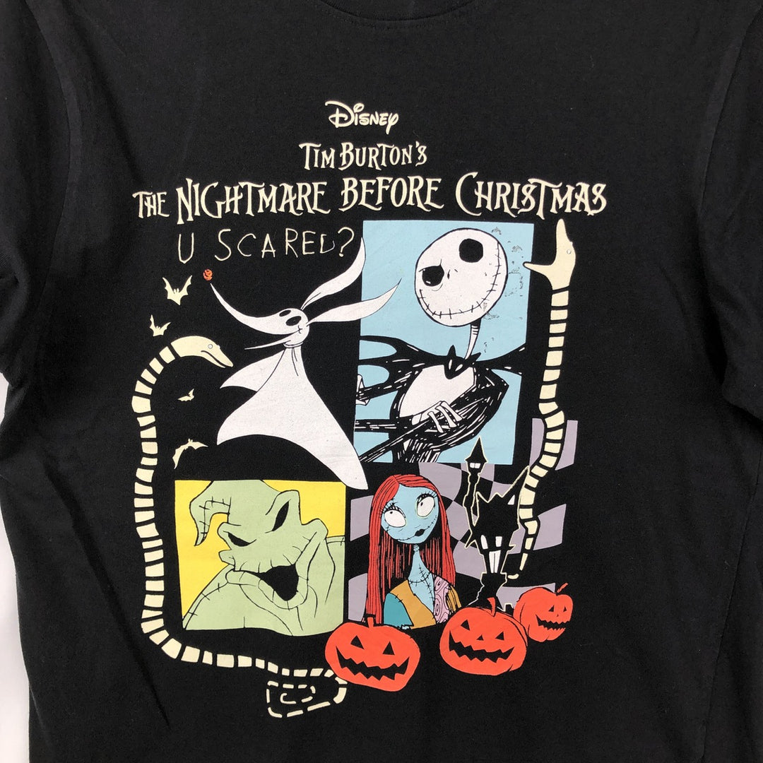 THE NIGHTMARE BEFORE CHRISTMAS Character Print T-Shirt (Men's Size M) cotton black type Vintage Second Hand