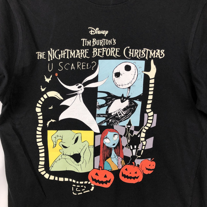 THE NIGHTMARE BEFORE CHRISTMAS Character Print T-Shirt (Men's Size M) cotton black type Vintage Second Hand