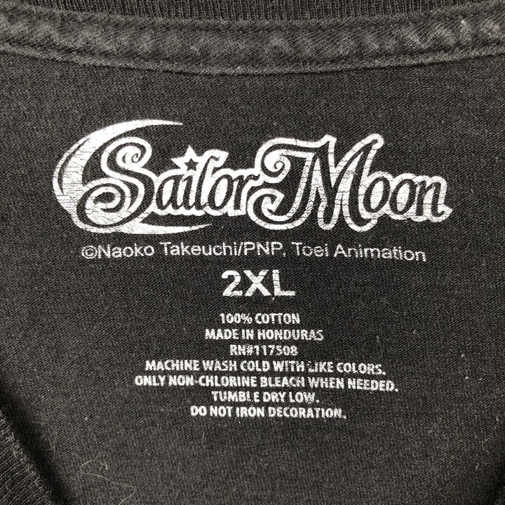 SAILOR MOON Pretty Guardian Sailor Moon Anime Character Print T-shirt Men's XXL cotton black type Vintage Second Hand