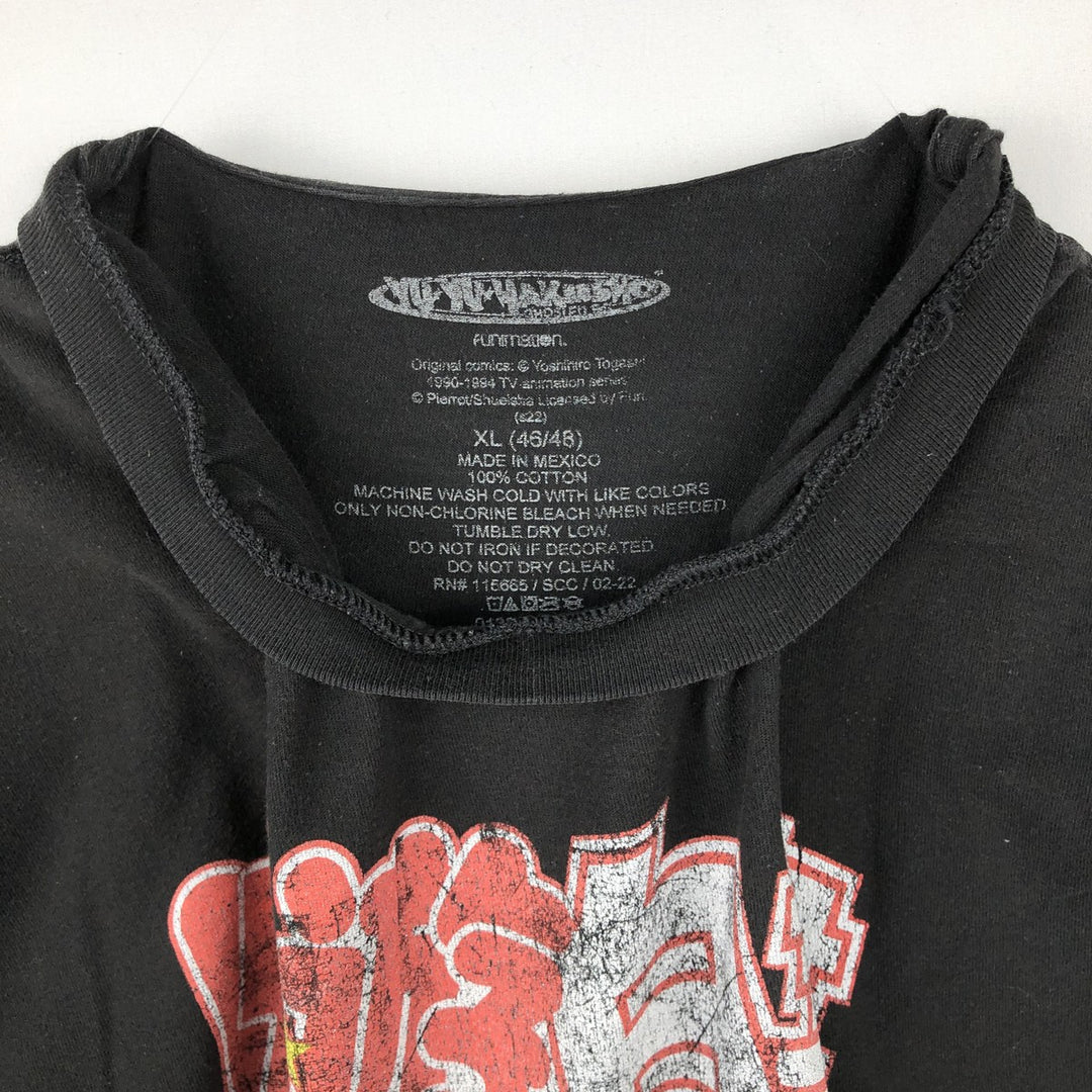 YUYUHAKUSYO Yu Yu Hakusho Spirit World Detective Anime Character Print T-Shirt Men's XL cotton black type Vintage Second Hand