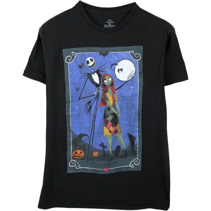 THE NIGHTMARE BEFORE CHRISTMAS Character Print T-Shirt (Men's Size M) cotton black type Vintage Second Hand