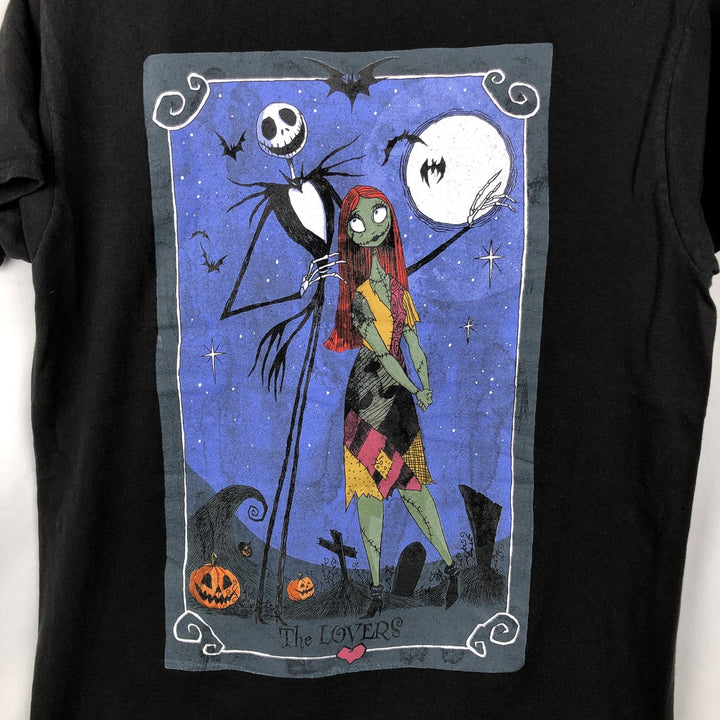 THE NIGHTMARE BEFORE CHRISTMAS Character Print T-Shirt (Men's Size M) cotton black type Vintage Second Hand