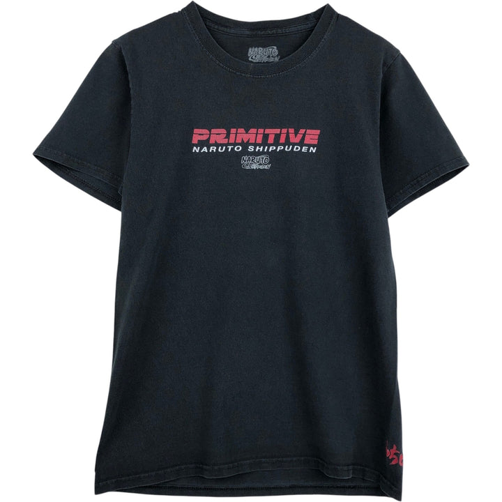 Primitive NARUTO SHIPPUDEN Uchiha Itachi Anime Character Print T-Shirt (Men's Size S) cotton black type Vintage Second Hand