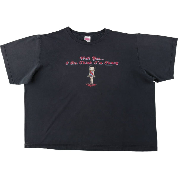2000'S TNT BETTY BOOP Character Print T-Shirt, Men's Size XL (approx.) unclear black type Vintage Second Hand