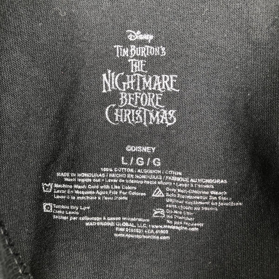 The Nightmare Before Christmas Character Print T-Shirt (Men's Size L) cotton black type Vintage Second Hand