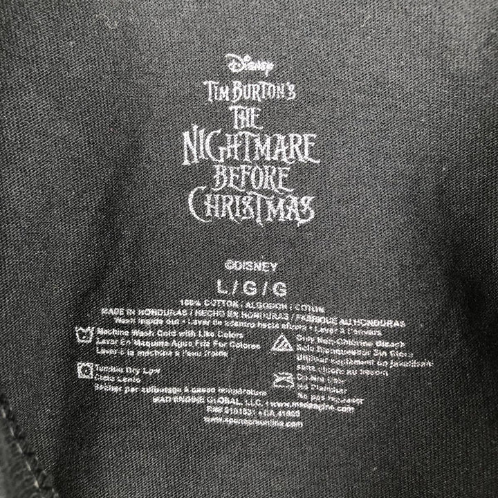 The Nightmare Before Christmas Character Print T-Shirt (Men's Size L) cotton black type Vintage Second Hand