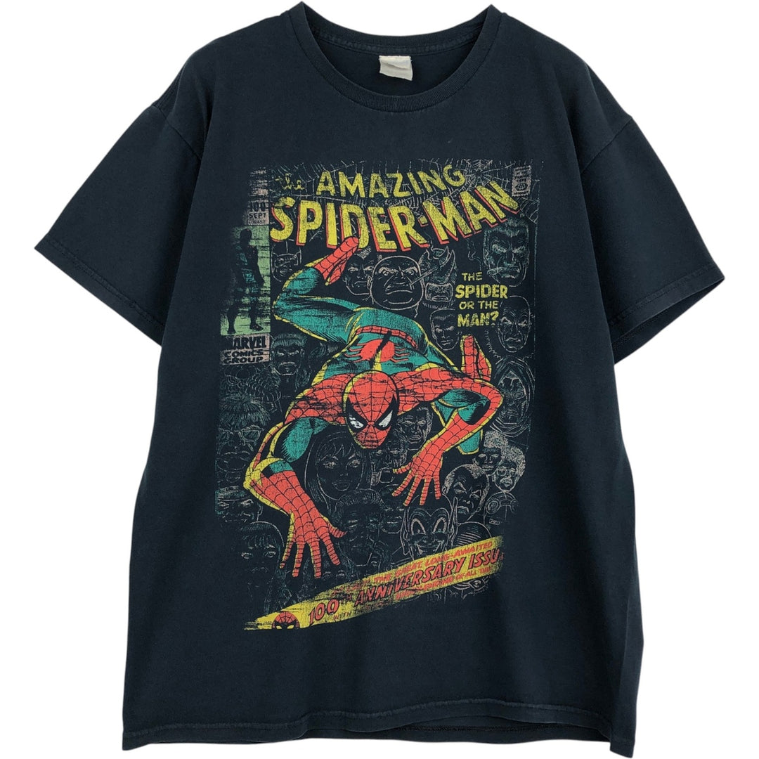 Gildan Spider-Man Character Print T-Shirt, Men's Size M (approx.) unclear black type Vintage Second Hand