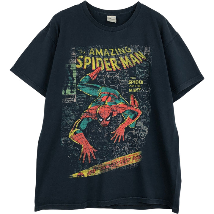 Gildan Spider-Man Character Print T-Shirt, Men's Size M (approx.) unclear black type Vintage Second Hand