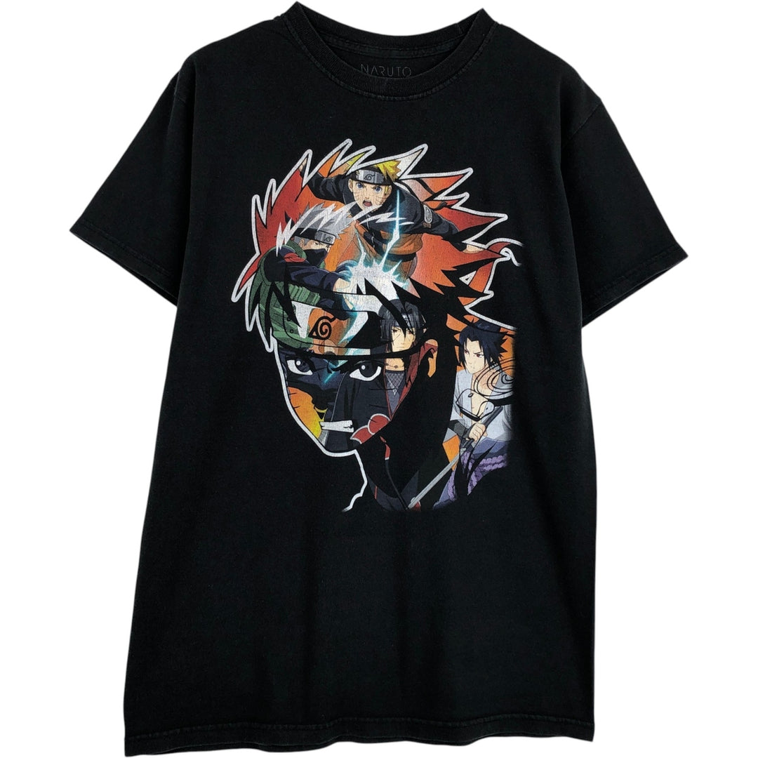 NARUTO SHIPPUDEN Naruto Shippuden Anime Character Print T-Shirt Men's M Size cotton black type Vintage Second Hand