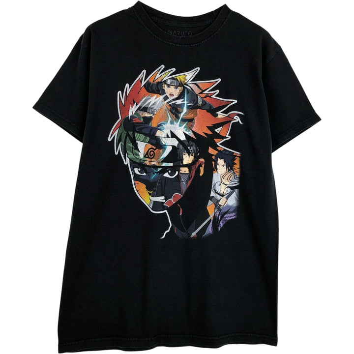 NARUTO SHIPPUDEN Naruto Shippuden Anime Character Print T-Shirt Men's M Size cotton black type Vintage Second Hand