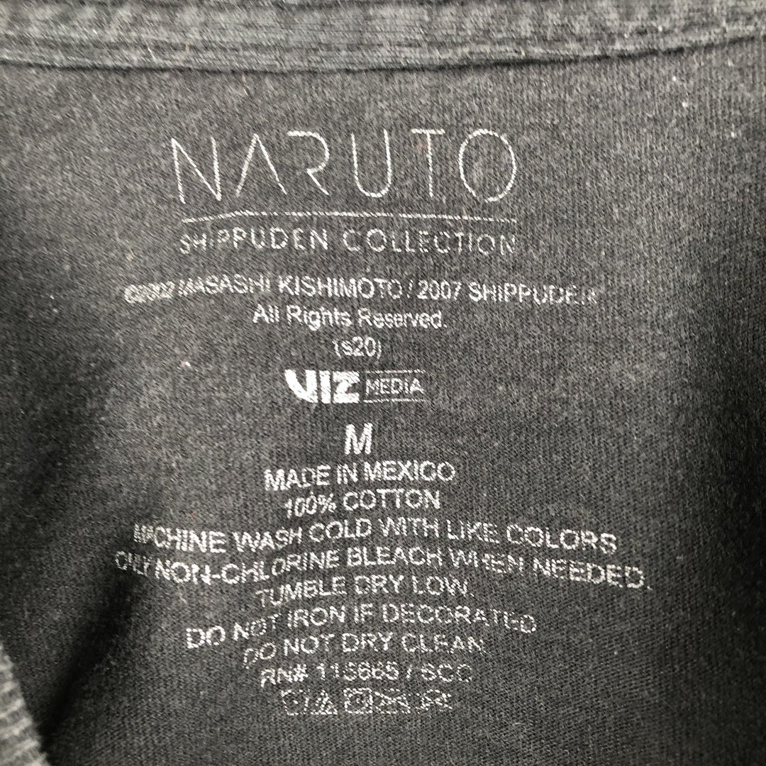 NARUTO SHIPPUDEN Naruto Shippuden Anime Character Print T-Shirt Men's M Size cotton black type Vintage Second Hand