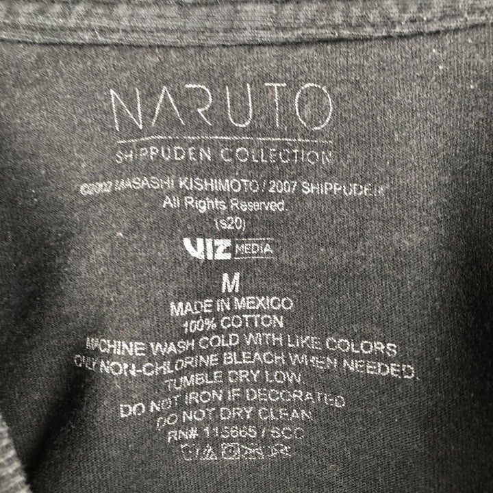 NARUTO SHIPPUDEN Naruto Shippuden Anime Character Print T-Shirt Men's M Size cotton black type Vintage Second Hand