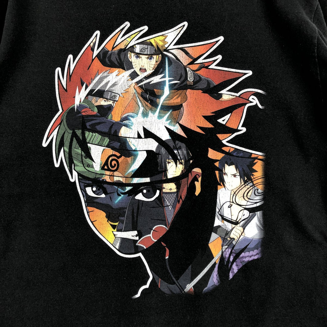 NARUTO SHIPPUDEN Naruto Shippuden Anime Character Print T-Shirt Men's M Size cotton black type Vintage Second Hand