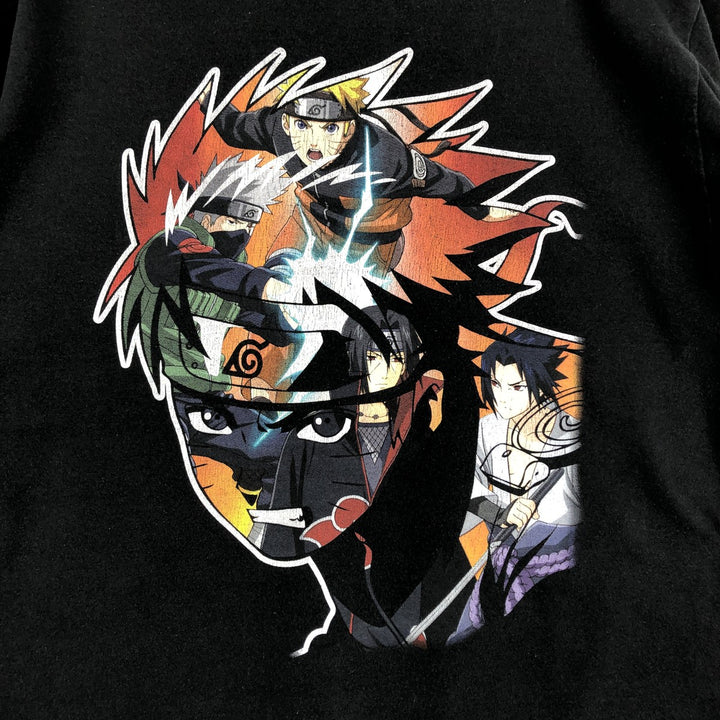 NARUTO SHIPPUDEN Naruto Shippuden Anime Character Print T-Shirt Men's M Size cotton black type Vintage Second Hand