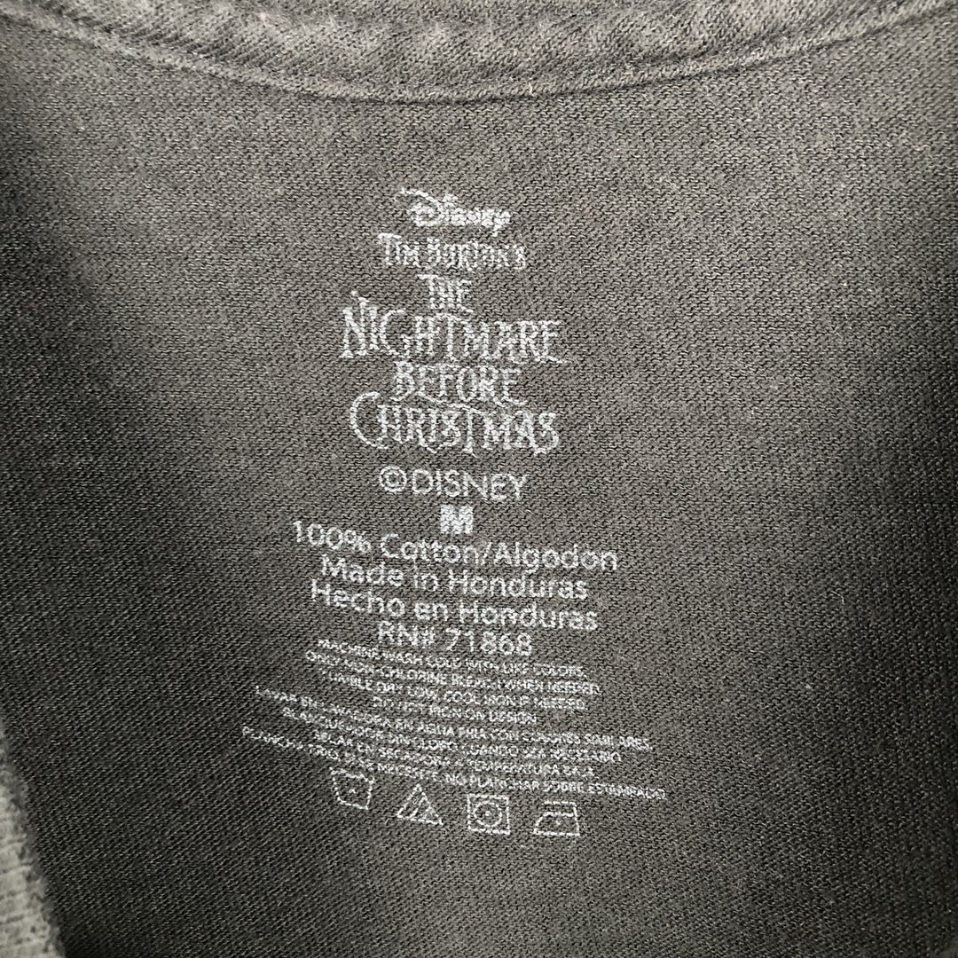 The Nightmare Before Christmas Character Print T-Shirt (Men's Size M) cotton black type Vintage Second Hand