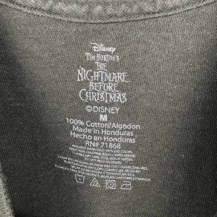 The Nightmare Before Christmas Character Print T-Shirt (Men's Size M) cotton black type Vintage Second Hand