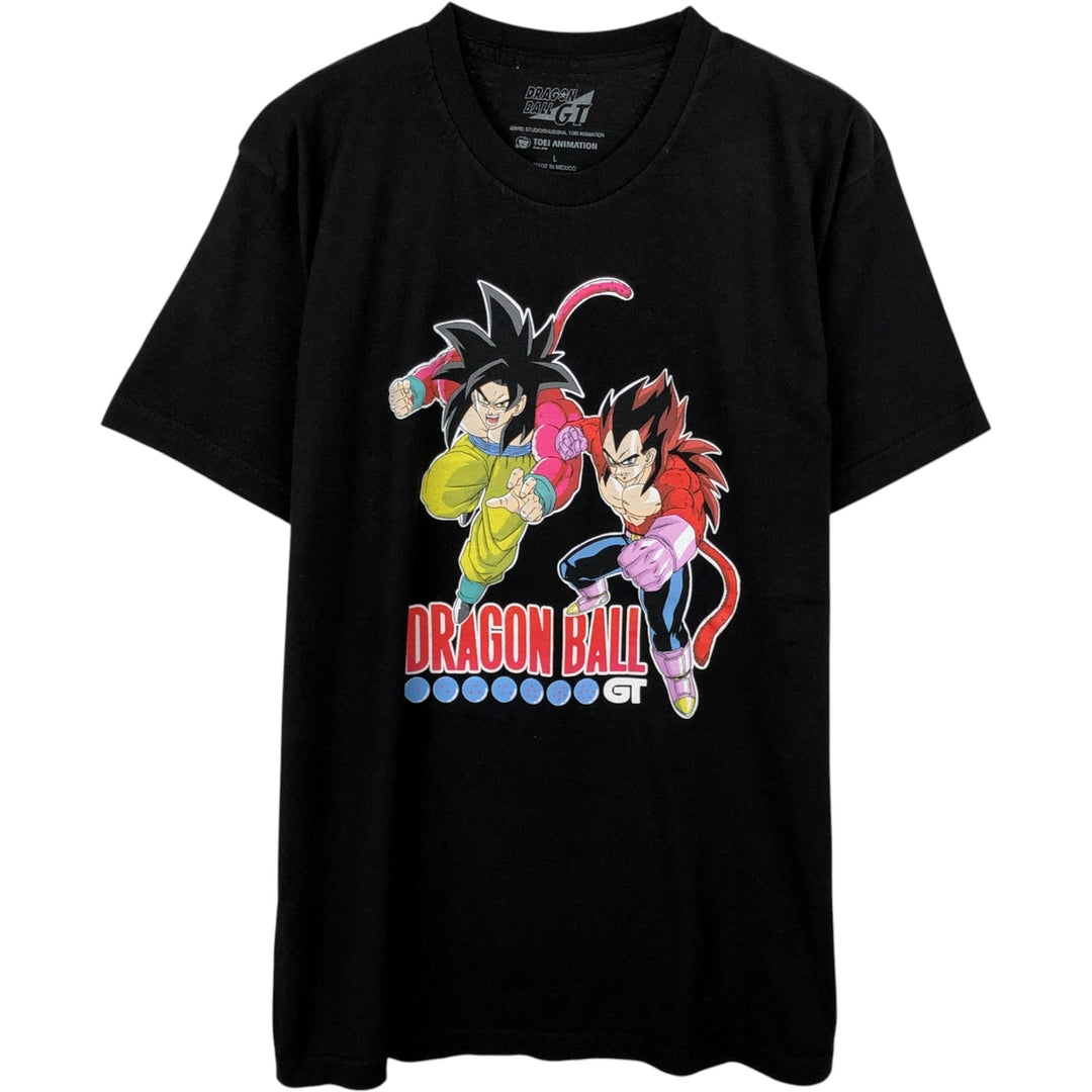 DRAGONBALL GT Anime Character Print T-Shirt (Men's Size L) cotton black type Vintage Second Hand