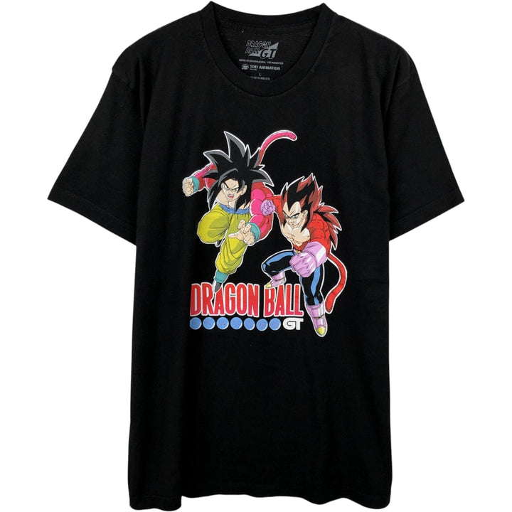 DRAGONBALL GT Anime Character Print T-Shirt (Men's Size L) cotton black type Vintage Second Hand
