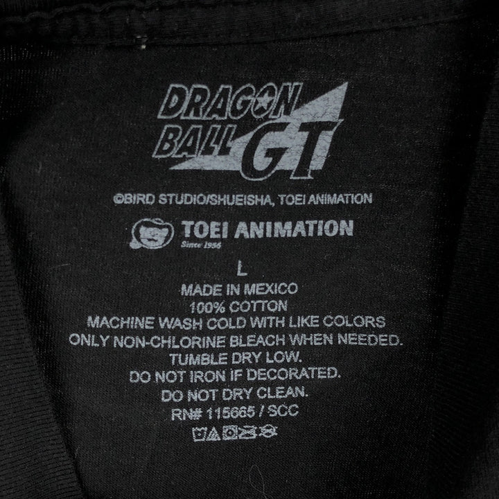 DRAGONBALL GT Anime Character Print T-Shirt (Men's Size L) cotton black type Vintage Second Hand
