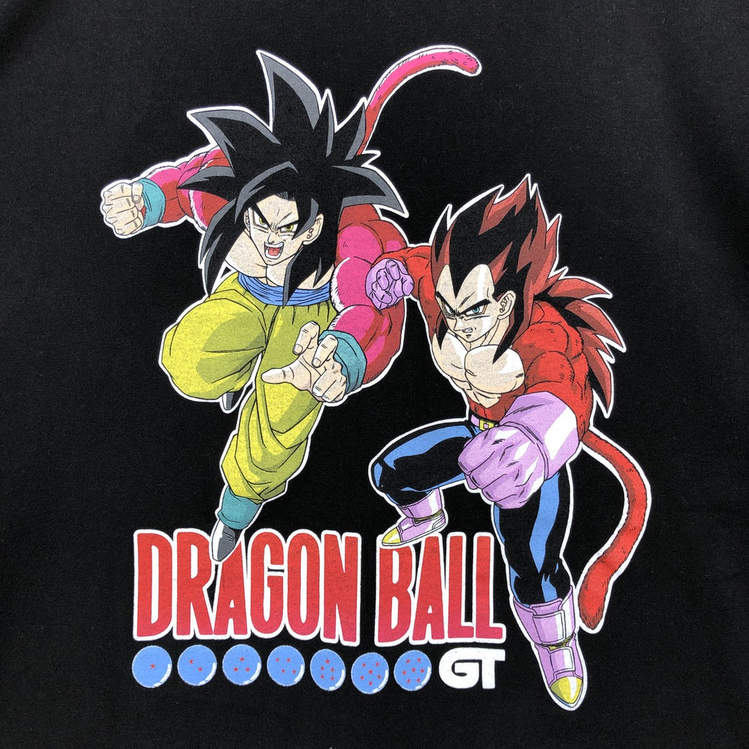DRAGONBALL GT Anime Character Print T-Shirt (Men's Size L) cotton black type Vintage Second Hand