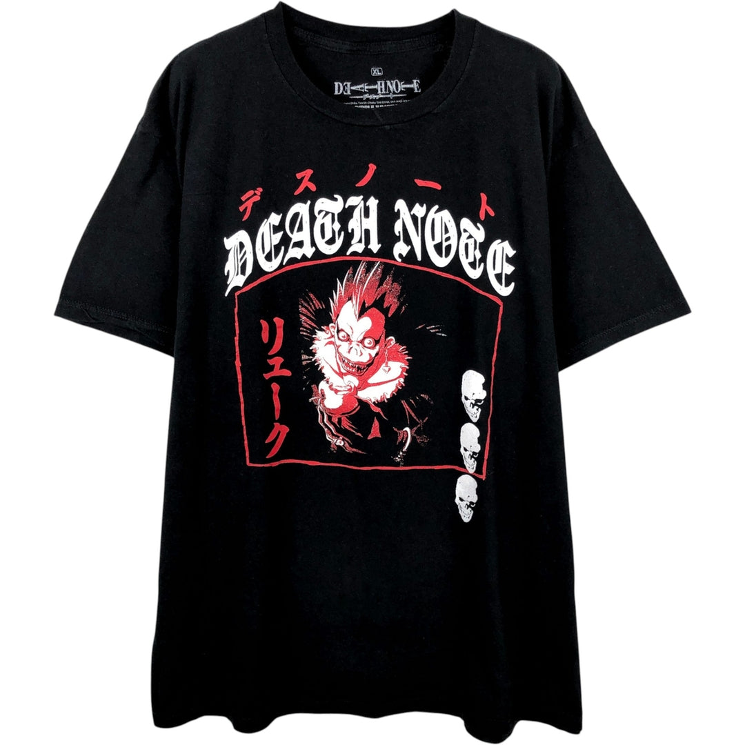 Death Note Ryuk Anime Character Print T-Shirt, Men's XL cotton black type Vintage Second Hand