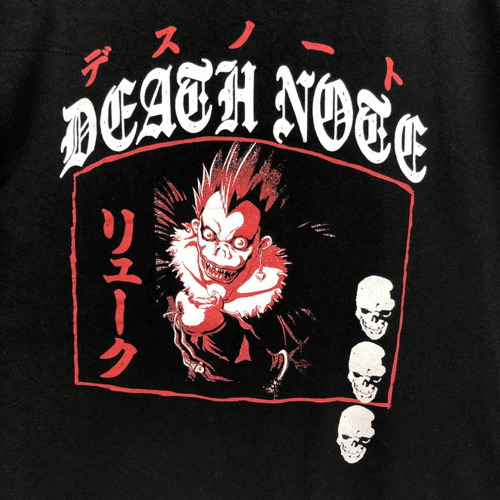 Death Note Ryuk Anime Character Print T-Shirt, Men's XL cotton black type Vintage Second Hand