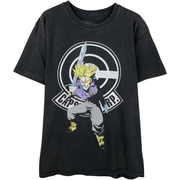 DRAGONBALL Z Trunks Anime Character Print T-Shirt (Men's Size M) cotton black type Vintage Second Hand