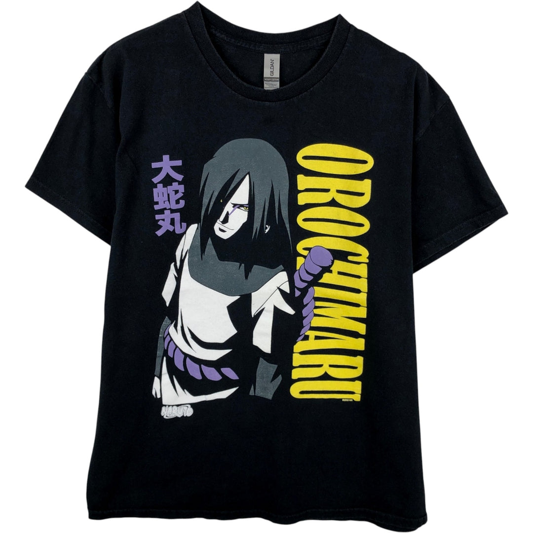 2000'S Gildan Naruto Orochimaru Anime Character Print T-Shirt, Men's Size L (approx.) cotton black type Vintage Second Hand