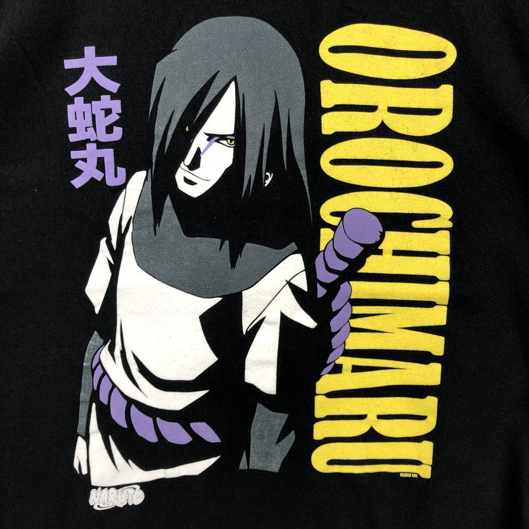 2000'S Gildan Naruto Orochimaru Anime Character Print T-Shirt, Men's Size L (approx.) cotton black type Vintage Second Hand