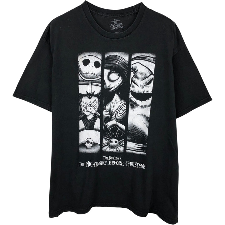 THE NIGHTMARE BEFORE CHRISTMAS Character Print T-Shirt (Men's XXL equivalent) cotton black type Vintage Second Hand