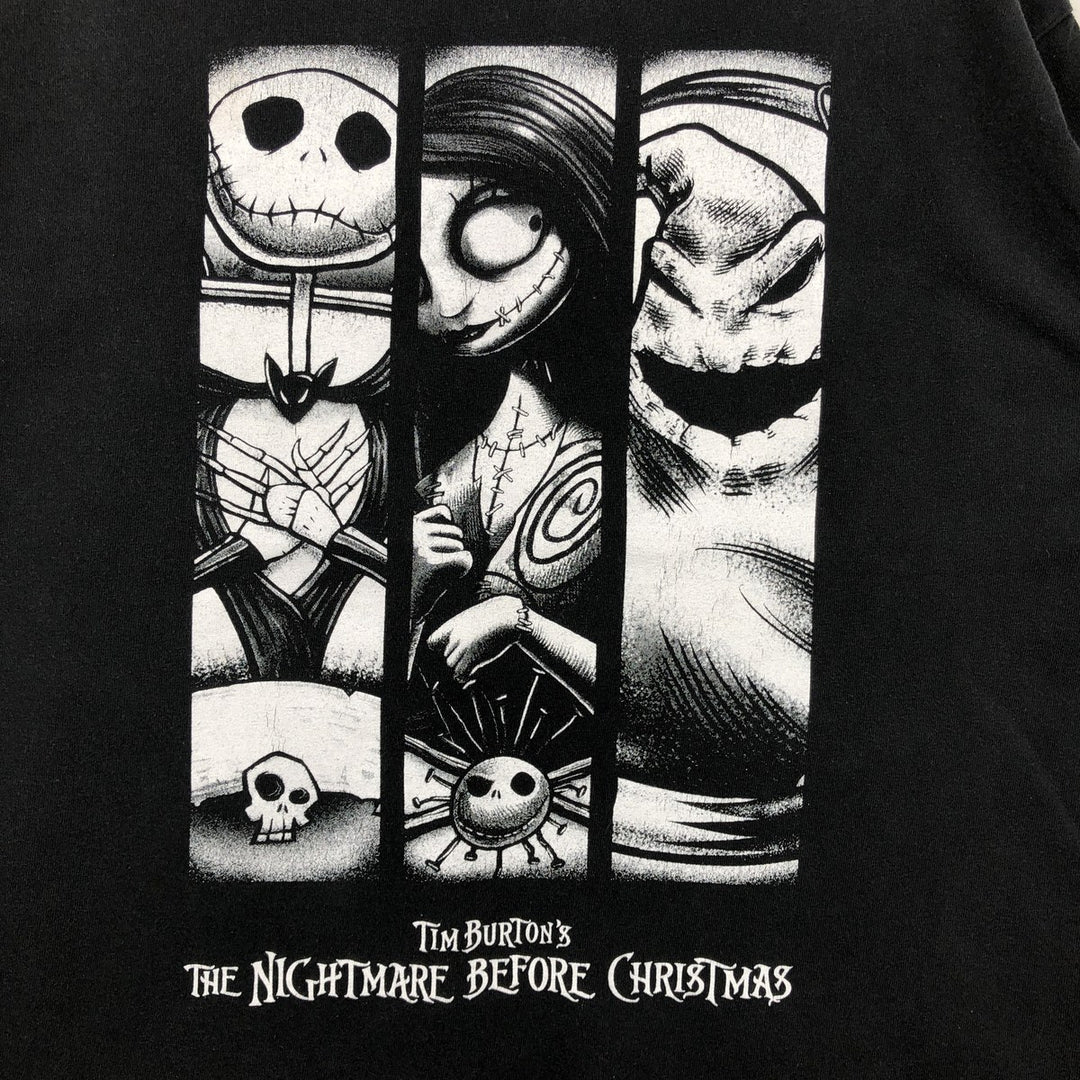 THE NIGHTMARE BEFORE CHRISTMAS Character Print T-Shirt (Men's XXL equivalent) cotton black type Vintage Second Hand