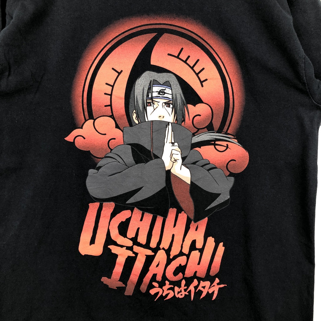 2000'S NARUTO SHIPPUDEN Naruto Shippuden Uchiha Itachi Anime Character Print T-Shirt Men's XL cotton black type Vintage Second Hand