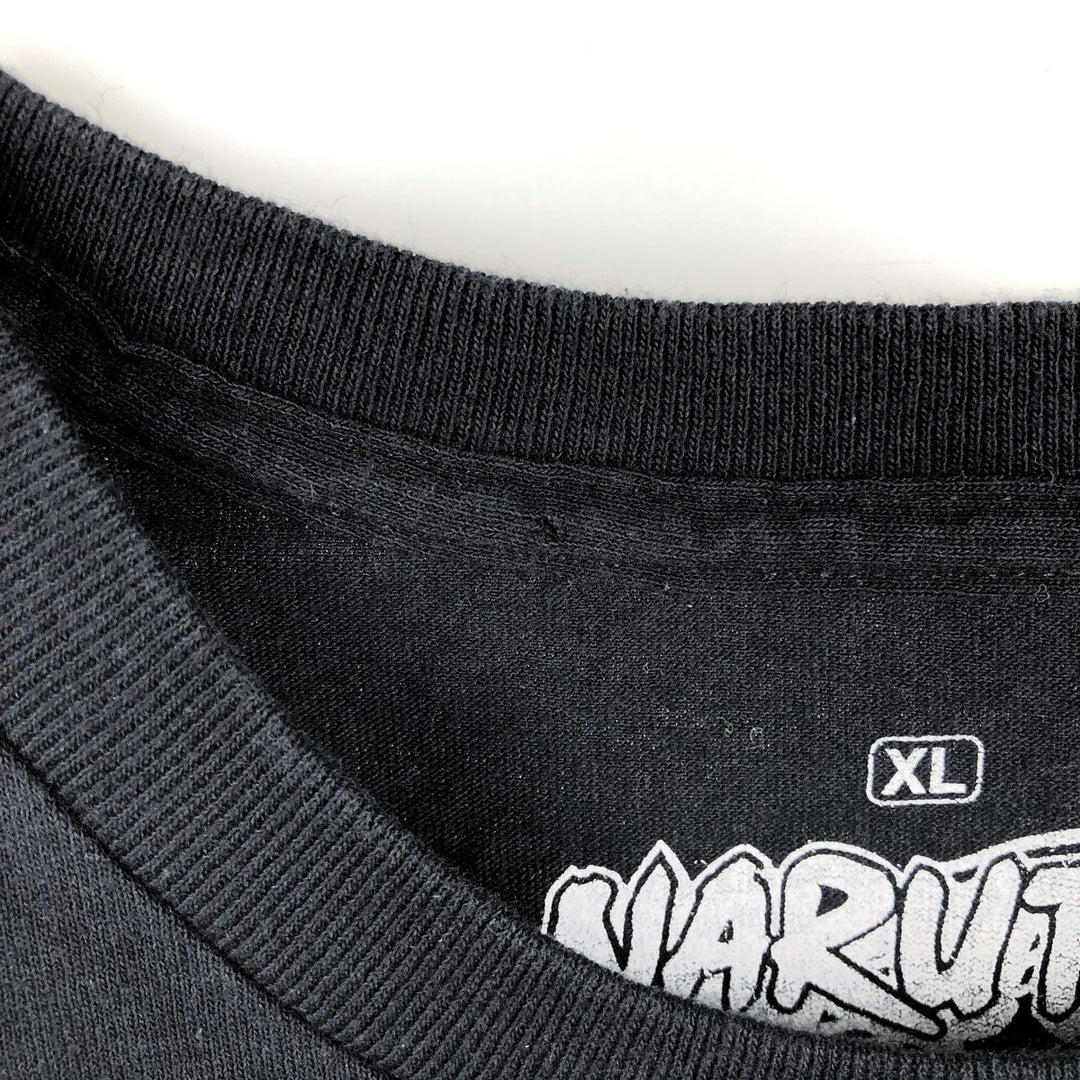 2000'S NARUTO SHIPPUDEN Naruto Shippuden Uchiha Itachi Anime Character Print T-Shirt Men's XL cotton black type Vintage Second Hand