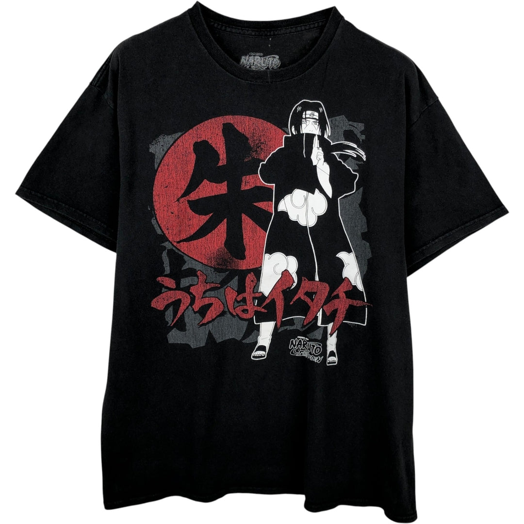 2000'S NARUTO SHIPPUDEN Naruto Shippuden Uchiha Itachi Anime Character Print T-Shirt Men's Size L cotton black type Vintage Second Hand