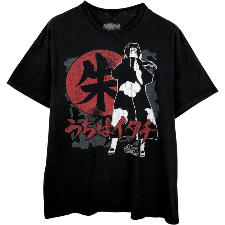 2000'S NARUTO SHIPPUDEN Naruto Shippuden Uchiha Itachi Anime Character Print T-Shirt Men's Size L cotton black type Vintage Second Hand